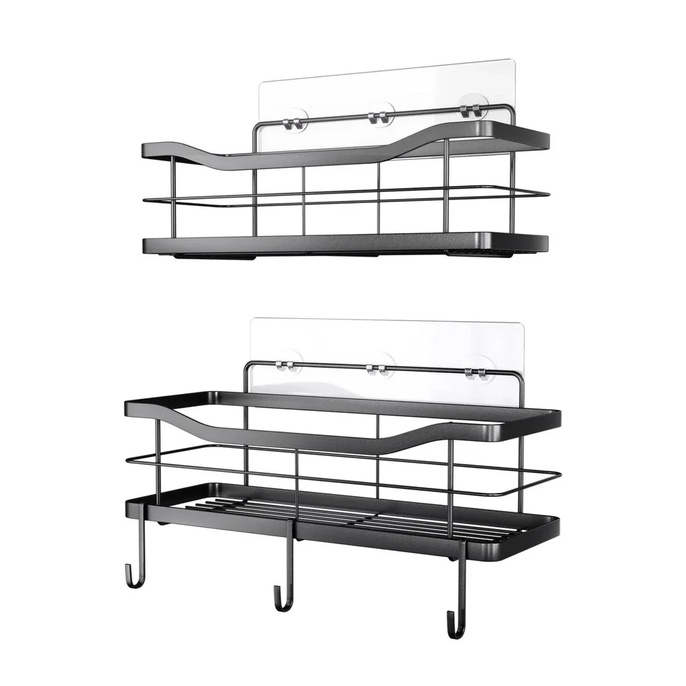 Corner Shower Caddy 2 Pack Adhesive Bathroom Accessories with Soap Holder